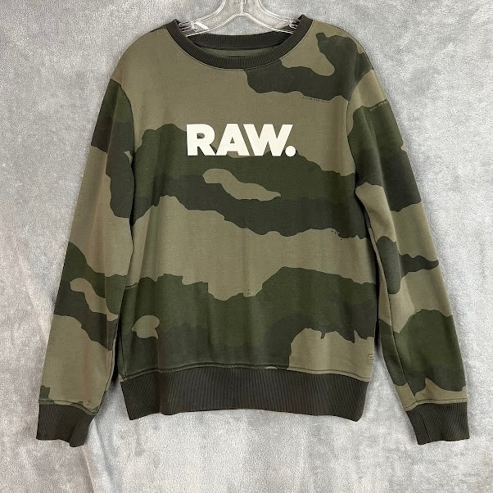 G-Star Raw Camo Graphic Crewneck Sweatshirt Mens M Streetwear Casual Layer